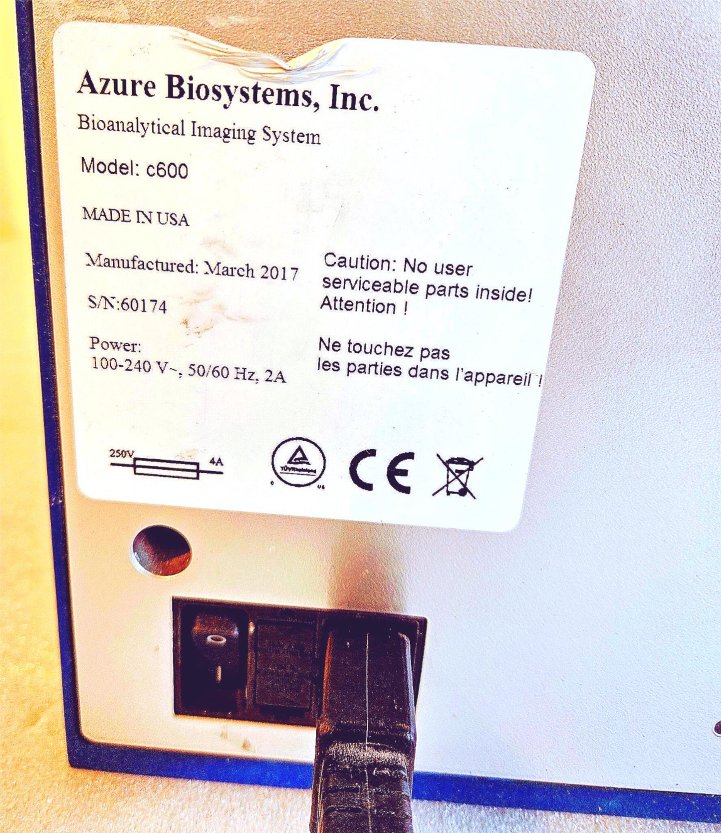 AZURE BIOSYSTEMS c600 GL IMAGER WATCH-A-VIDEO-THIS-UNIT-WORKING FREE-SHIPPING