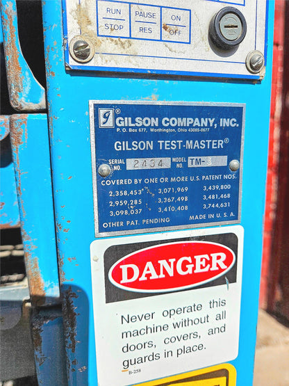 WARRANTY GILSON TESTMASTER TM TESTING SCREEN INDUSTRIAL SIEVE MACHINE WATCHVIDEO