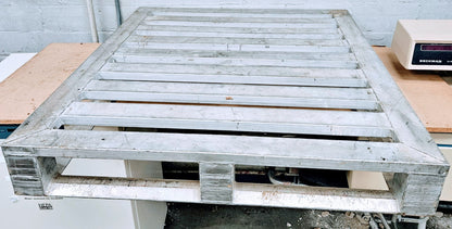 WARRANTY LOT of 4 SCHNEIDER MO INDUSTRIES 48x40 ALUMINUM PHARMACEUTICAL PALLETS