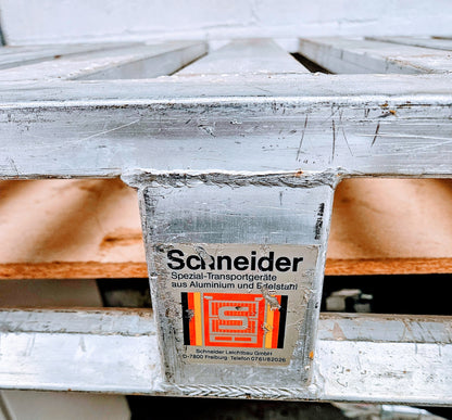 WARRANTY LOT of 4 SCHNEIDER MO INDUSTRIES 48x40 ALUMINUM PHARMACEUTICAL PALLETS