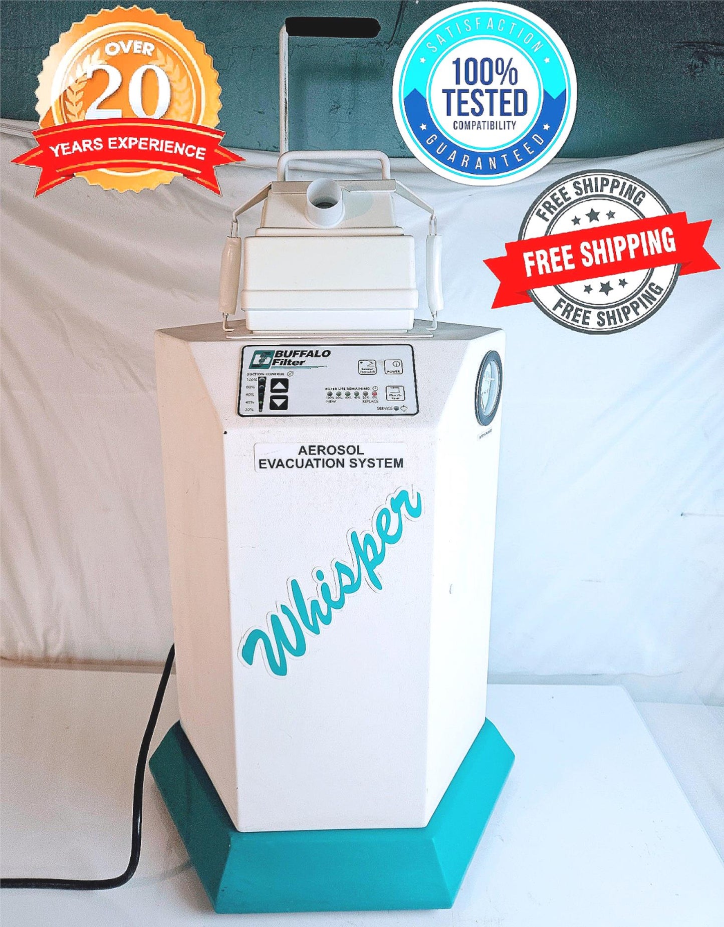 120DAYWARRANTY BUFFALO WHISPER 333592 AEROSOL FUME EVACUATION MACHINE WATCHVIDEO