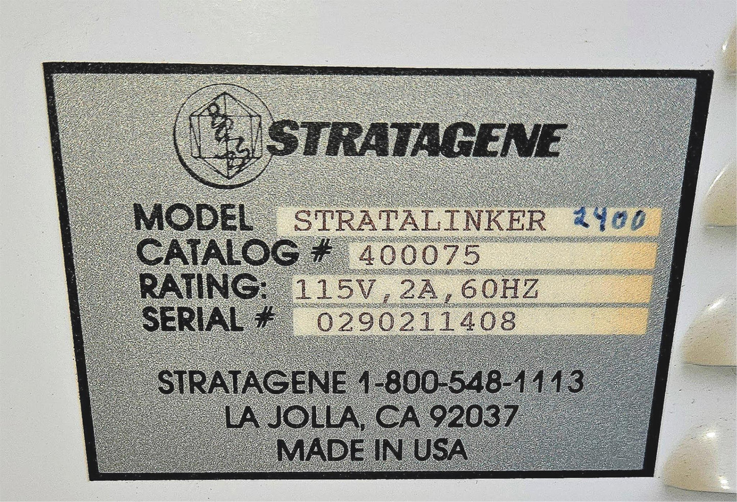 90-DAY-WARRANTY STRATAGENE STRATALINKER UV 2400 ULTRAVIOLET CROSSLINKER FREESHIP