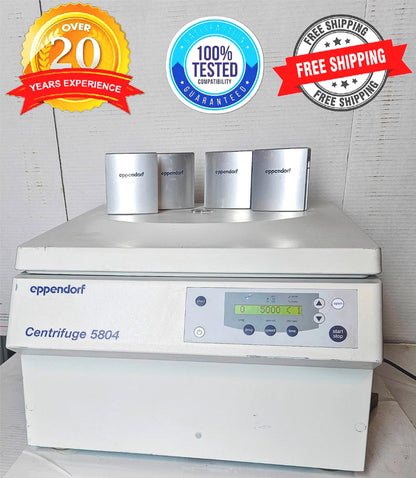 WARRANTY EPPENDORF 5804 CENTRIFUGE w A-4-44 ROTOR & BUCKETS WATCH-VIDEO FREESHIP