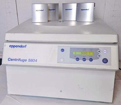 WARRANTY EPPENDORF 5804 CENTRIFUGE w A-4-44 ROTOR & BUCKETS WATCH-VIDEO FREESHIP