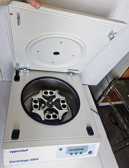 WARRANTY EPPENDORF 5804 CENTRIFUGE w A-4-44 ROTOR & BUCKETS WATCH-VIDEO FREESHIP