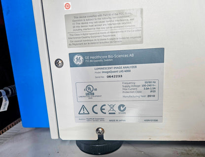 90DAYWARRANTY GE IMAGEQUANT LAS 4000 LUMINESCENT ANALYZER FUJI CAMERA WATCHVIDEO