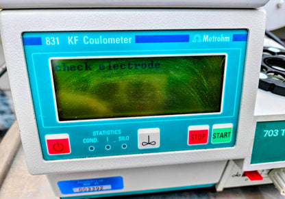 MEHTRON 831 KF COLOUMETER KEYBOARD 707 OVEN 703 RS 232 IC AMPEROMETRIC DETECTOR