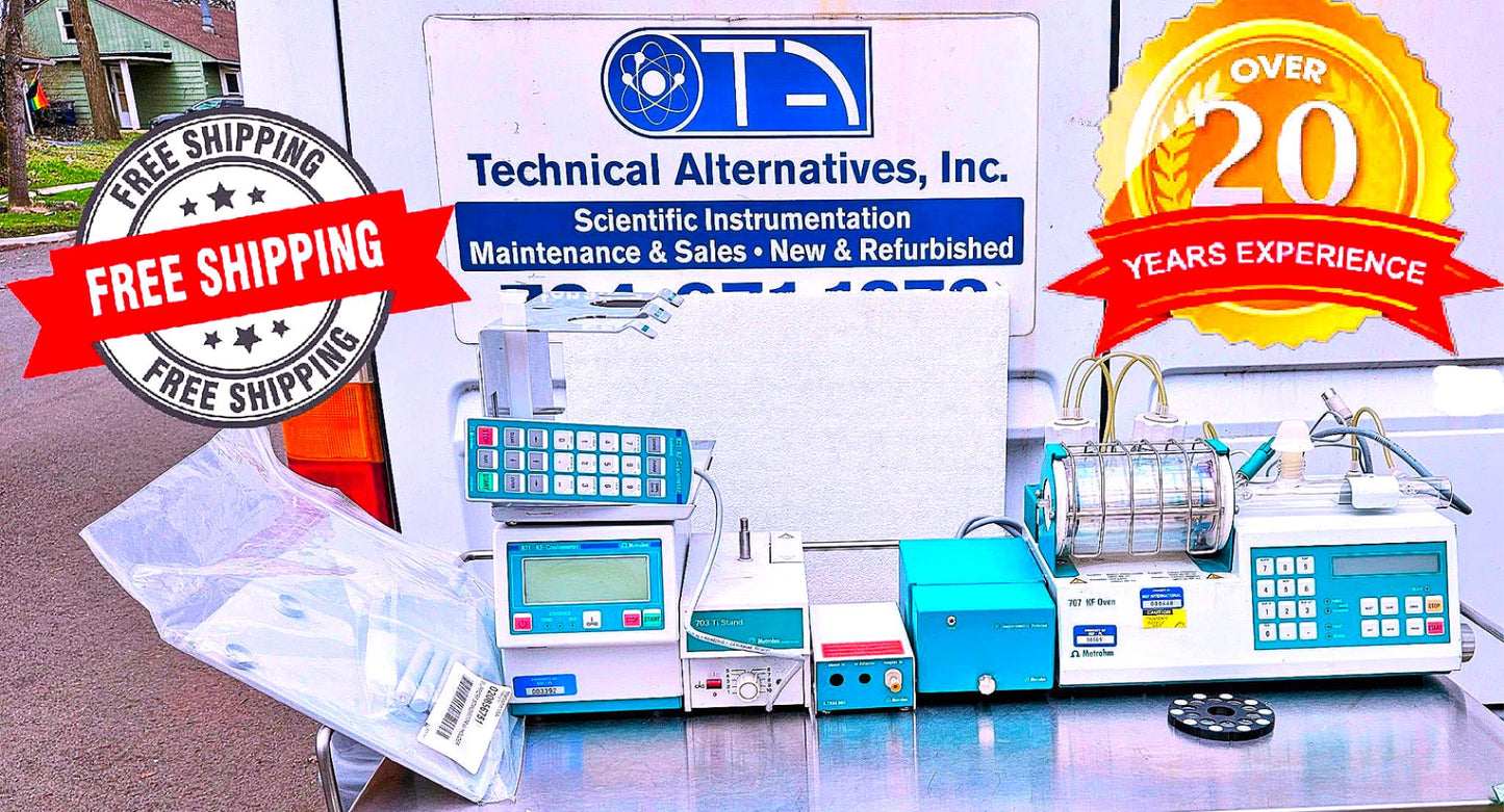 MEHTRON 831 KF COLOUMETER KEYBOARD 707 OVEN 703 RS 232 IC AMPEROMETRIC DETECTOR