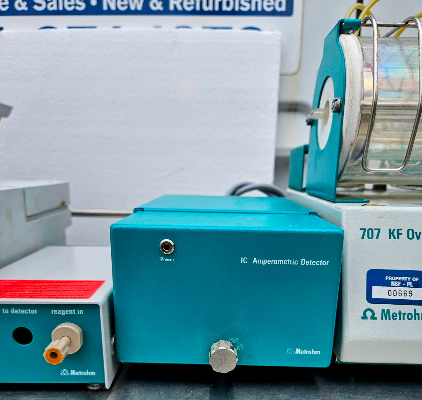 MEHTRON 831 KF COLOUMETER KEYBOARD 707 OVEN 703 RS 232 IC AMPEROMETRIC DETECTOR