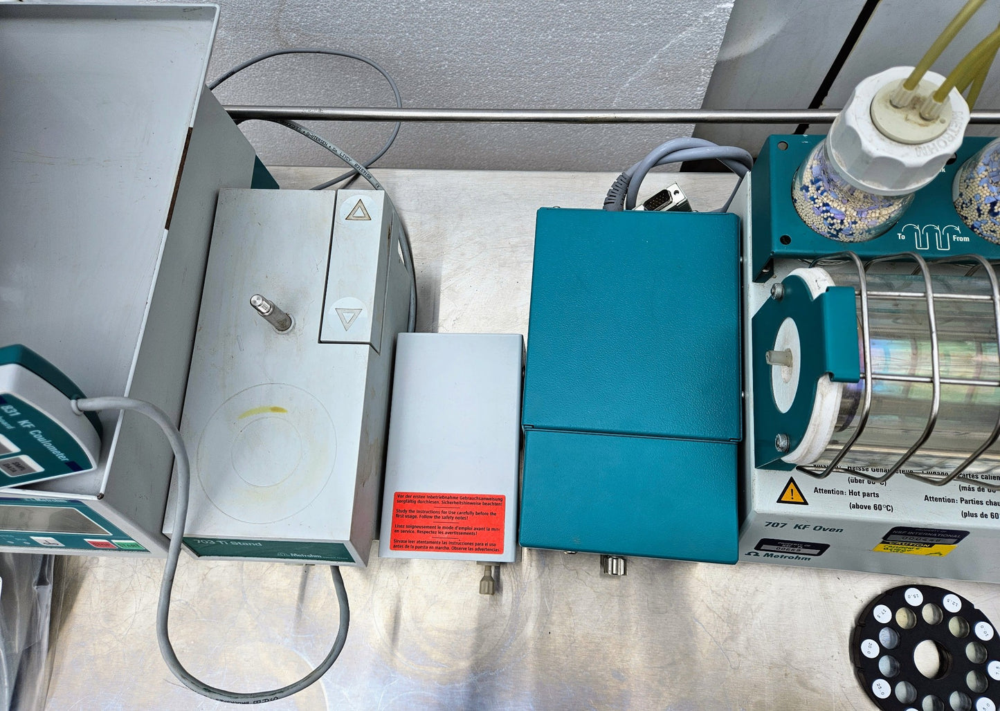 MEHTRON 831 KF COLOUMETER KEYBOARD 707 OVEN 703 RS 232 IC AMPEROMETRIC DETECTOR