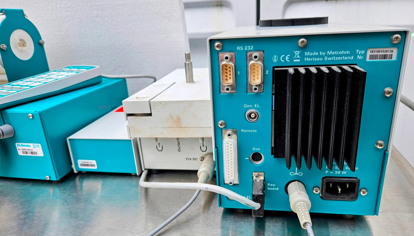 MEHTRON 831 KF COLOUMETER KEYBOARD 707 OVEN 703 RS 232 IC AMPEROMETRIC DETECTOR