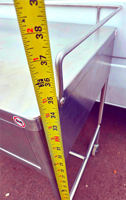 BLICKMAN 7856SS-HB STAINLESS STEEEL CRESCENT TABLE DESK ON WHEELS FREE SHIPPING