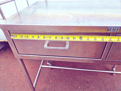 BLICKMAN 7856SS-HB STAINLESS STEEEL CRESCENT TABLE DESK ON WHEELS FREE SHIPPING