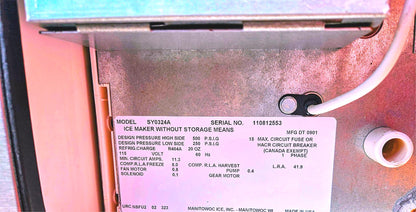 WARRANTY MANITOWOC® SPA160 & SY0324A AIR COOL 300lb ICE BIN & DISPENSER FREESHIP