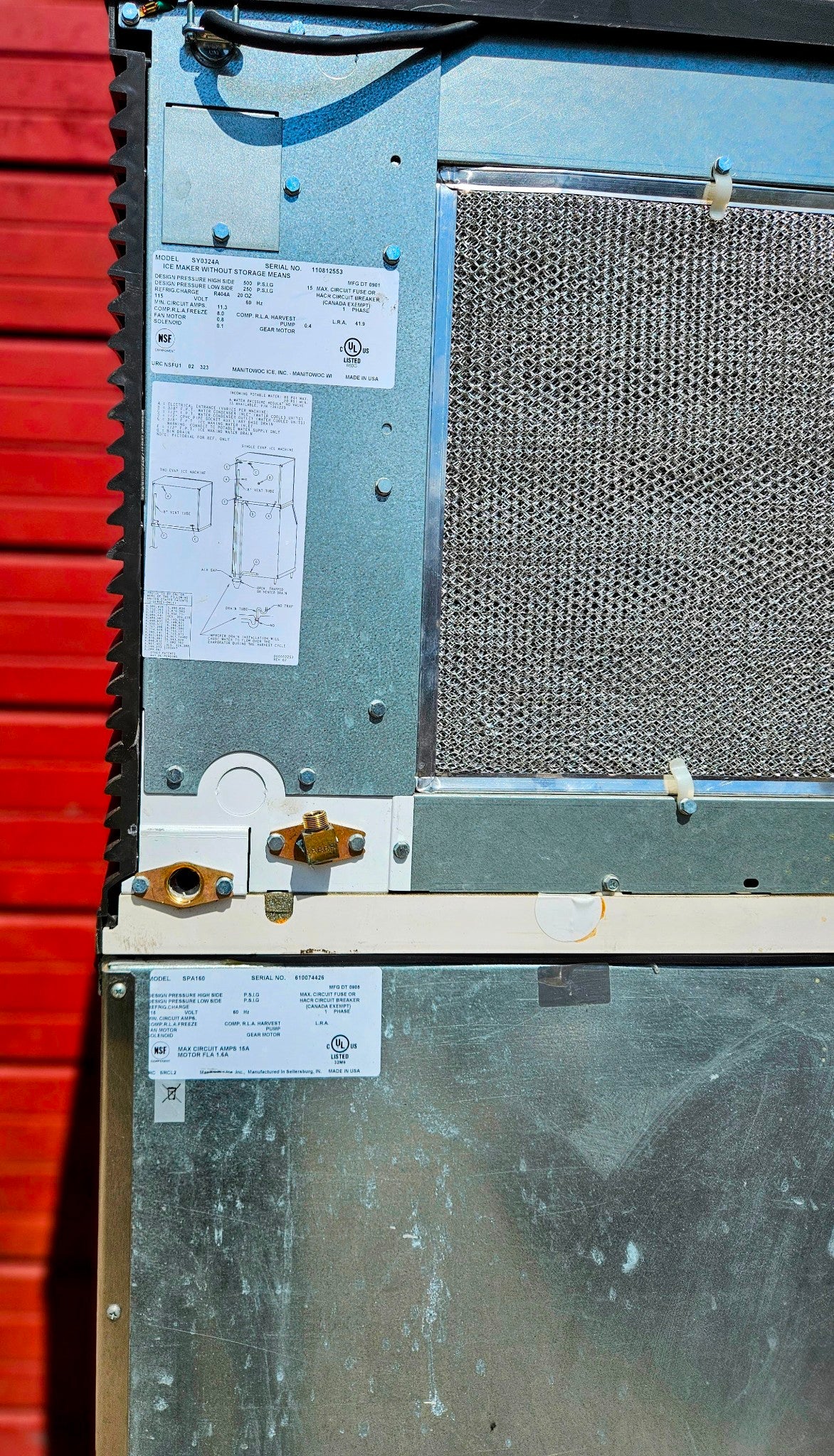 WARRANTY MANITOWOC® SPA160 & SY0324A AIR COOL 300lb ICE BIN & DISPENSER FREESHIP