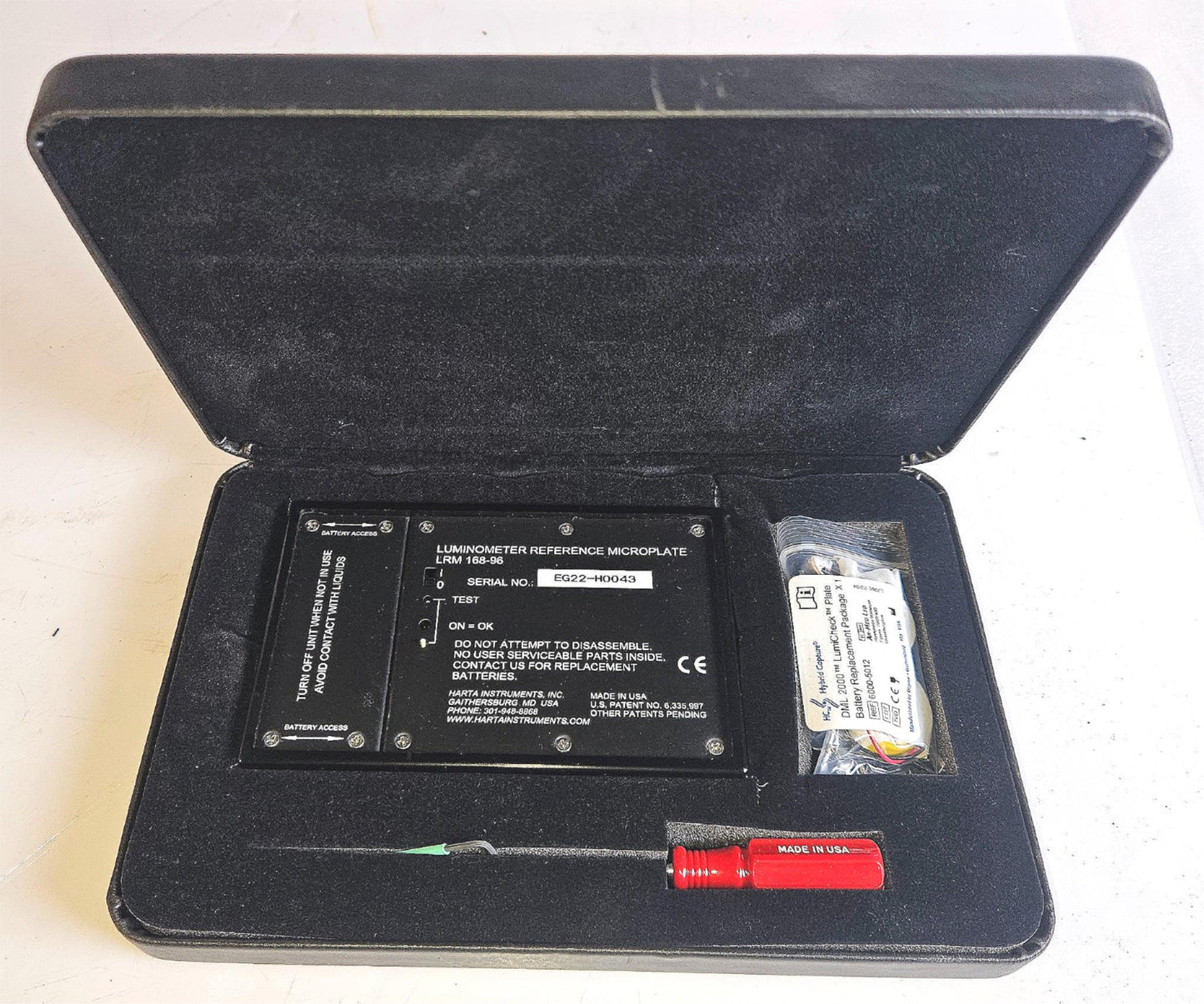 90DAYWARRANTY HARTA LRM 168-96 TRACEABLE 96WELL LUMINOMETER REFERENCE MICROPLATE