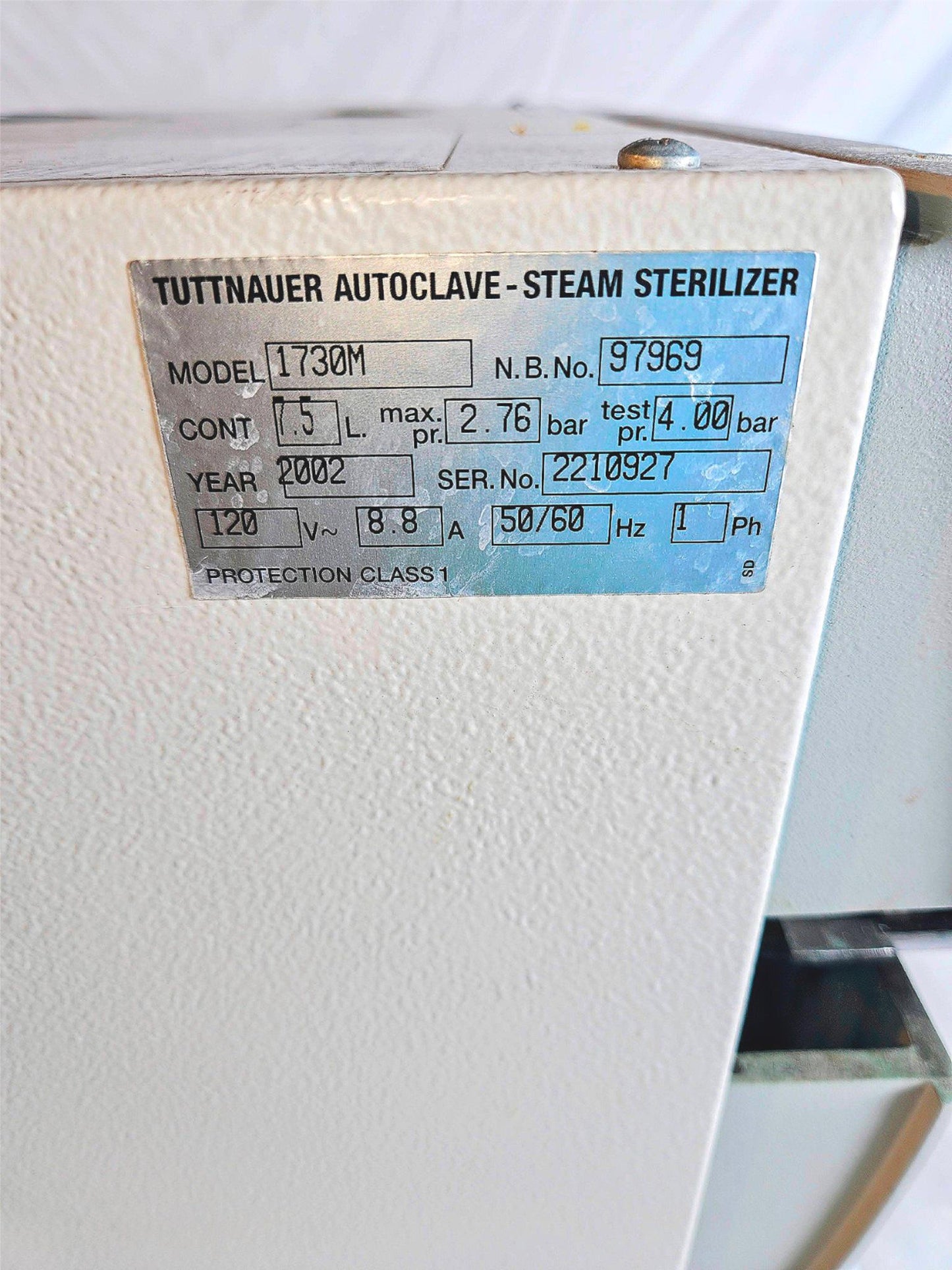 120-DAY-WARRANTY TUTTNAUER® 1730M AUTOCLAVE STEAM STERILIZER with TRAY FREE SHIP