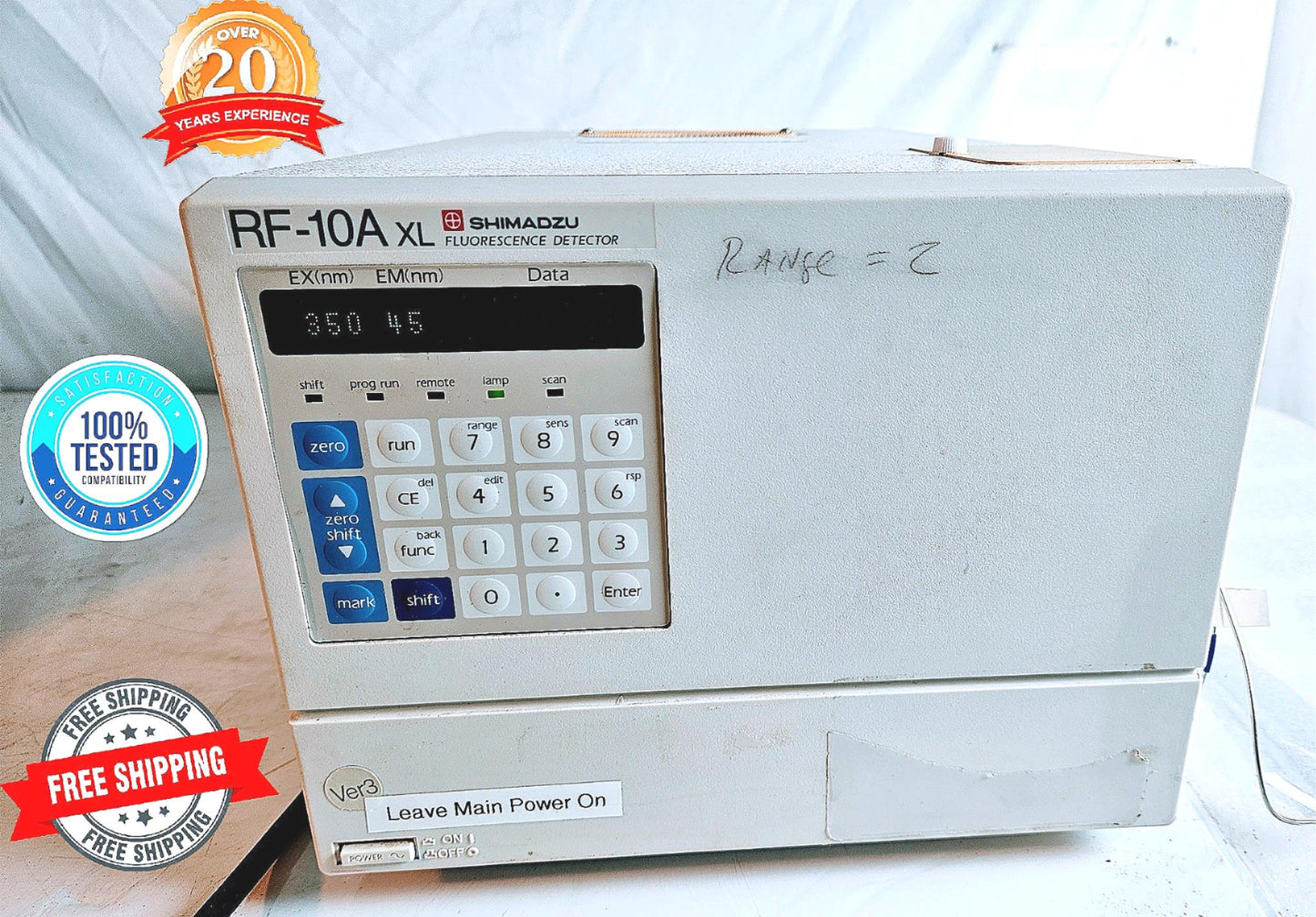 90-DAY-WARRANTY SHIMADZU RF-10A XL FLUORESCENCE DETECTOR FREE SHIPPING