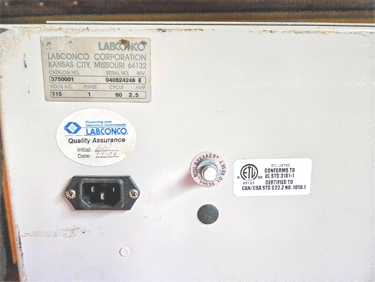 90DAYWARRANTY LABCONCO PCR WORKSTATION PURIFIER VERTICAL CLEAN BENCH HOOD 375001