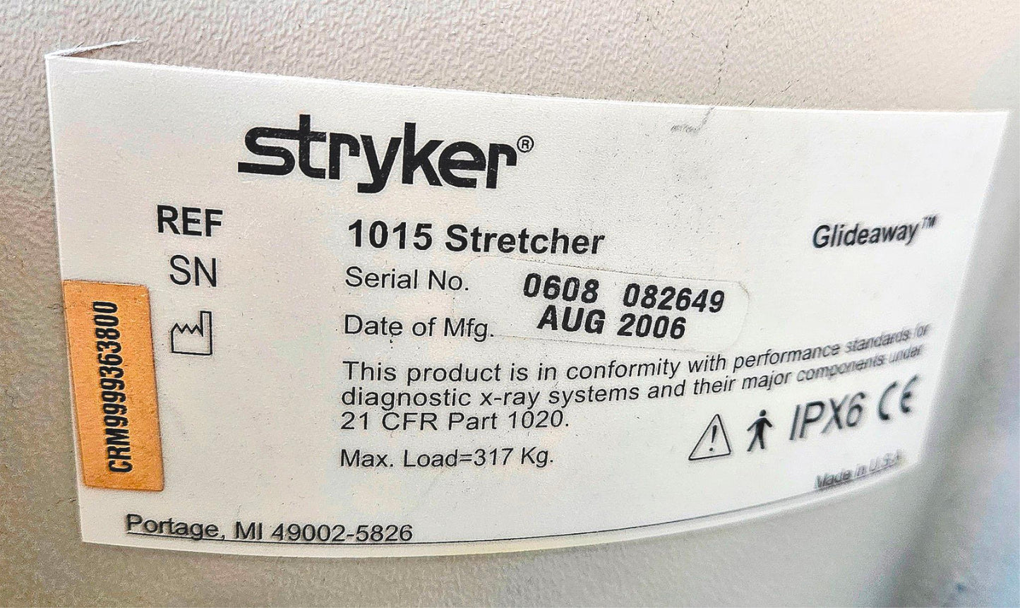 STRYKER 1015 ISOFLEX SE GEL MATTRESS BIGWHEEL HOSPITAL GURNEY STRETCHER FREESHIP