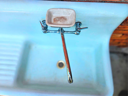 20's RECLAIMED 52"x42"x19" CAST IRON FARM PEG-LEG PEDESTAL FAUCET SINK FREE SHIP