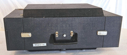 100% MAGNAVOX STEREOPHONIC MICROMATIC PORTABL TURNTABLE RECORD PLAYER WATCHVIDEO