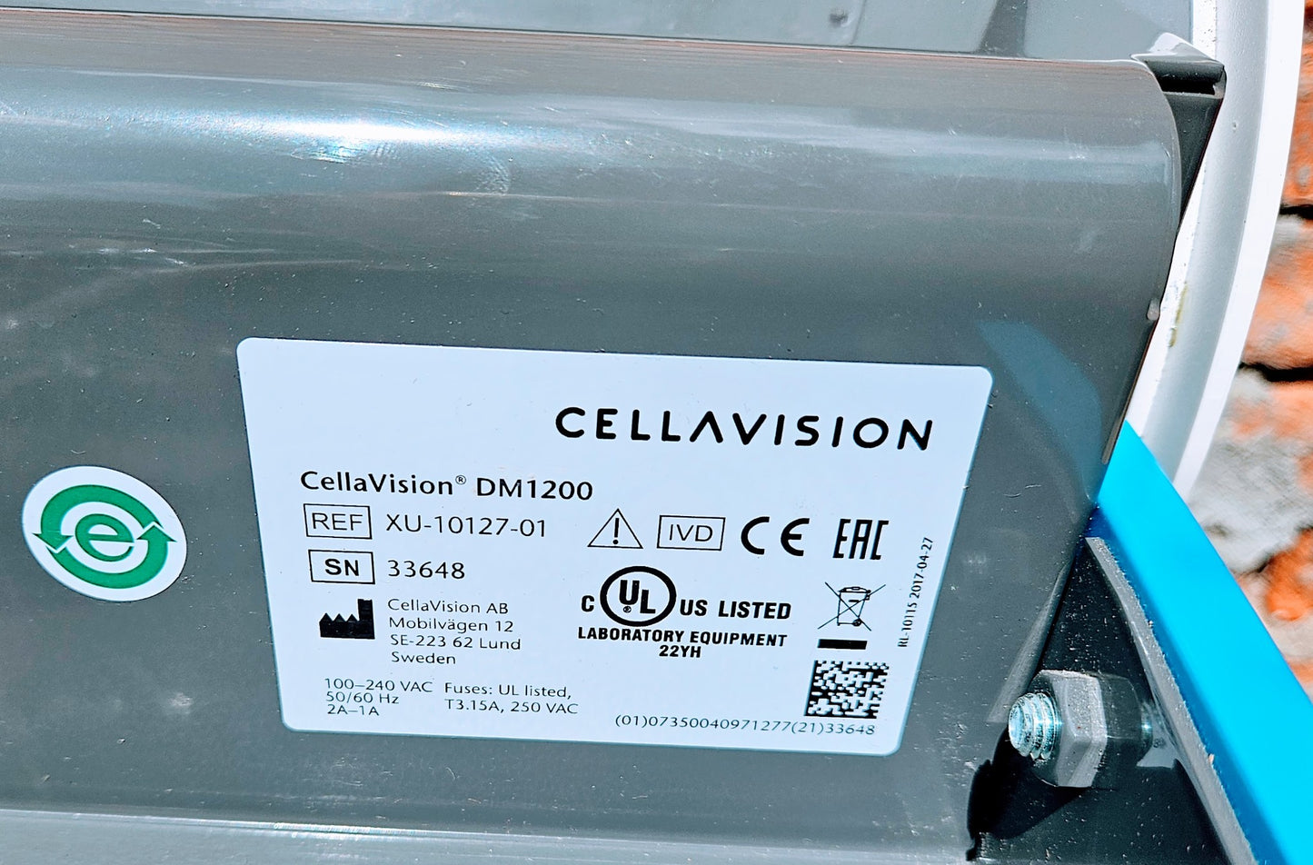 WARRANTY CELLAVISION DM1200 DIGITAL CELLMORPHOLOGY HEMATOLOGY XU10127 WATCHVIDEO