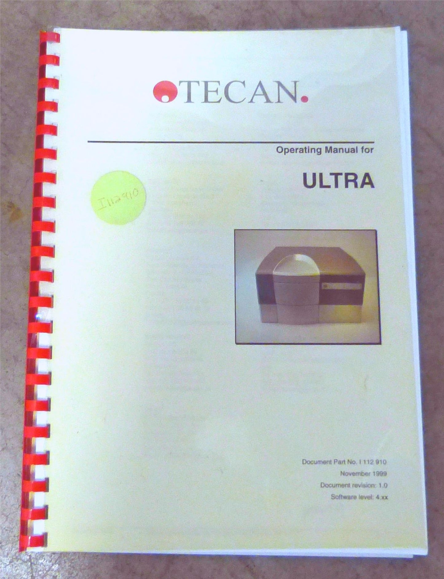 TECAN ULTRA F129010 PLATE READER FLUORESCENCE ABSORBANCE MANUALWARRANTY FREESHIP
