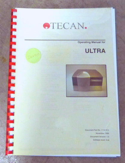 TECAN ULTRA F129010 PLATE READER FLUORESCENCE ABSORBANCE MANUALWARRANTY FREESHIP
