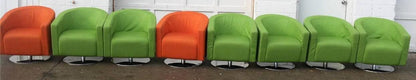 PAIR (2) OF DAUPHIN SWIVEL ORANGE or GREEN MODERN CONTEMPORARY FREE BUSINES SHIP