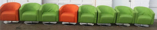 PAIR (2) OF DAUPHIN SWIVEL ORANGE or GREEN MODERN CONTEMPORARY FREE BUSINES SHIP
