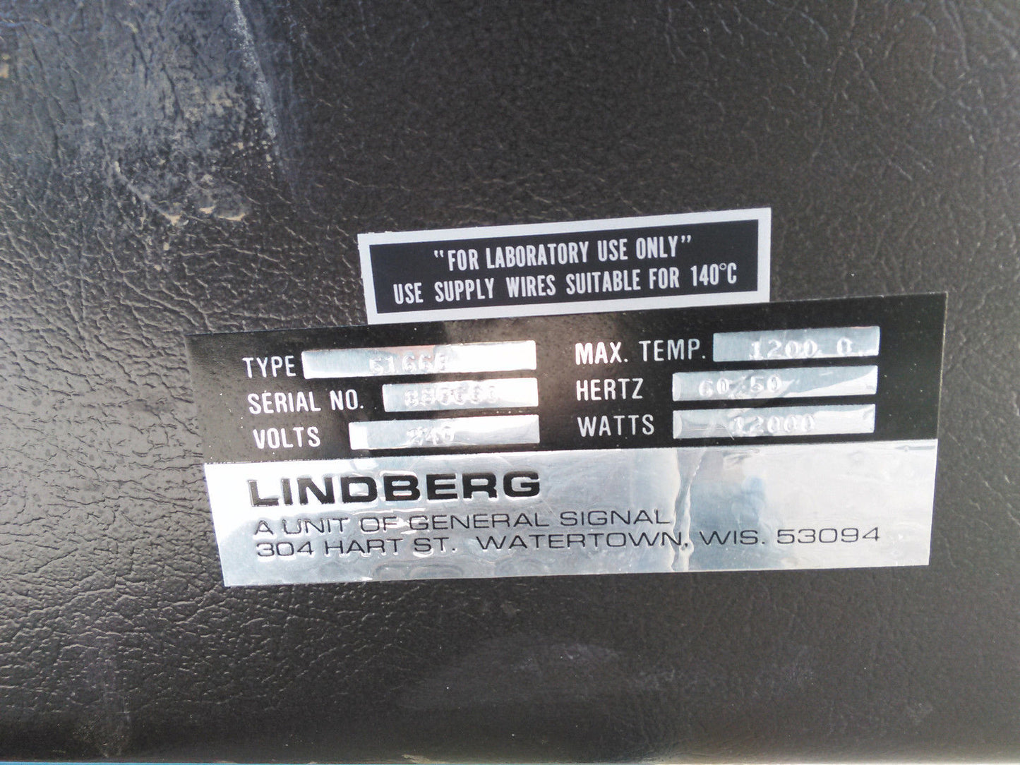 LINDBERG BLUE M Model TYPE 59554 1200C° BOX FURNACE therm® & 51668 CONSOLE