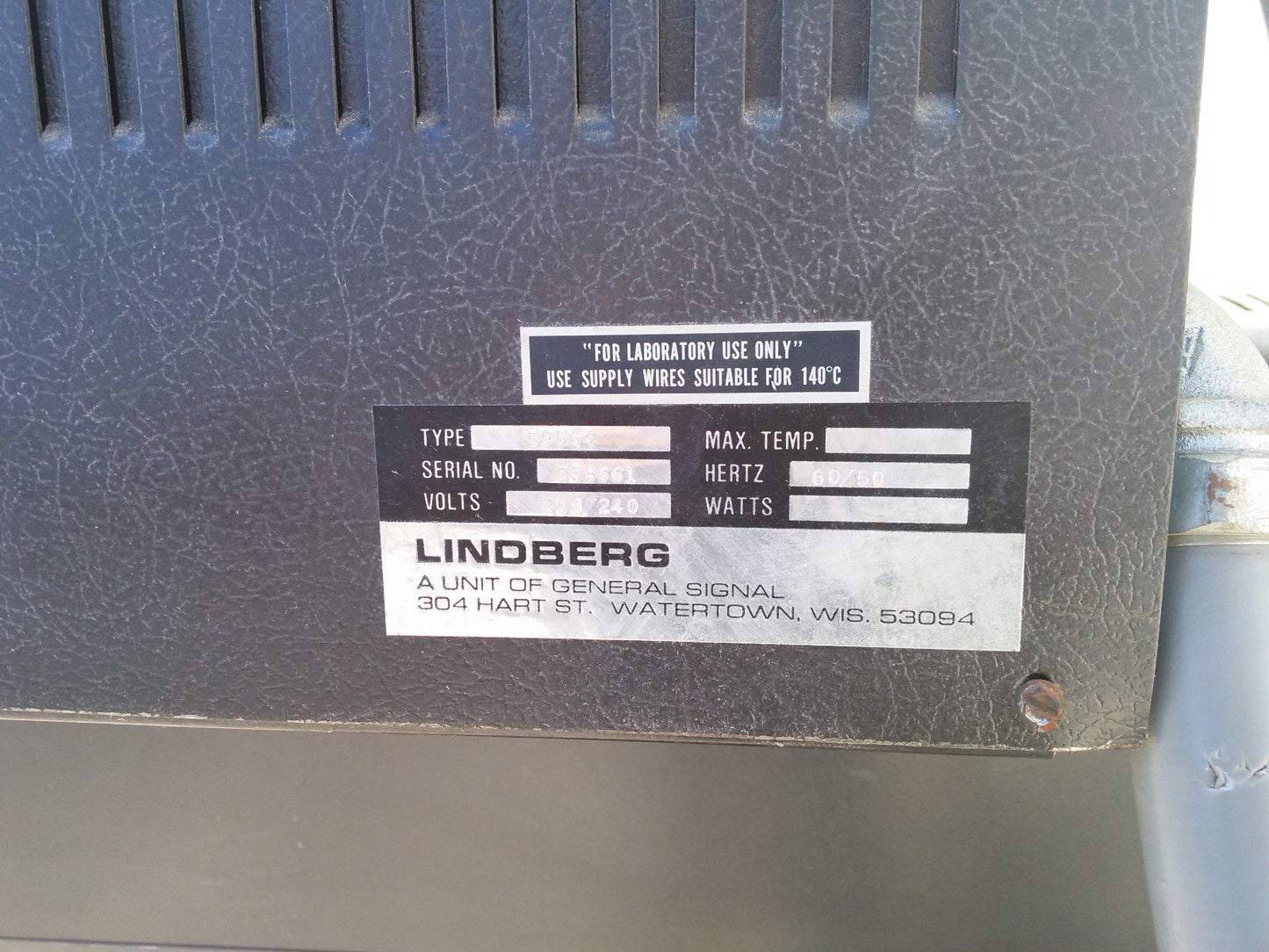 LINDBERG BLUE M Model TYPE 59554 1200C° BOX FURNACE therm® & 51668 CONSOLE