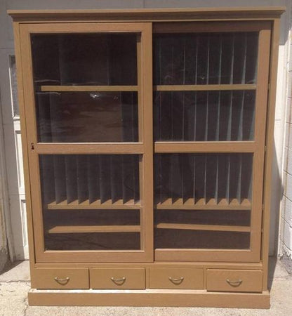 ARTS & CRAFT OAK ADJUSTABLE CUBBYHOLE BOOKCASE SHELF 70h x 68w x 15.75d LAB HOME