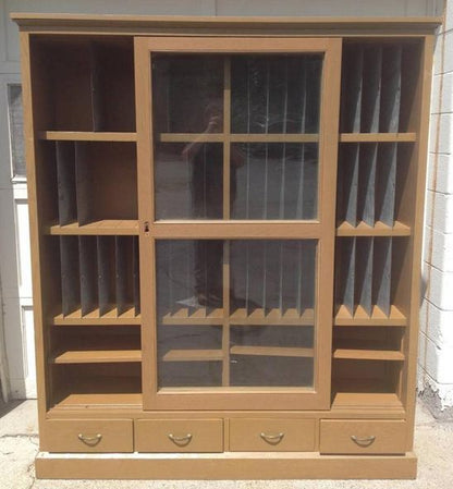 ARTS & CRAFT OAK ADJUSTABLE CUBBYHOLE BOOKCASE SHELF 70h x 68w x 15.75d LAB HOME