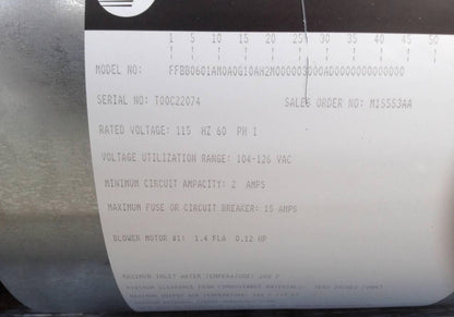 TRANE McQUAY MODL FTSF2S03 AIR CONDITIONER HEATER UNIT FAN COIL HOTEL COMMERCIAL