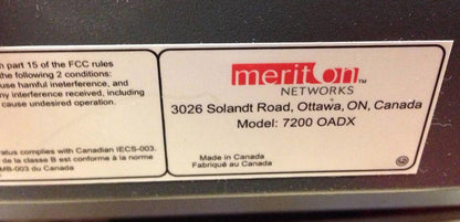 MERITON NETWORKS 7200 OADX Optical Add/Drop Switch ROADM & Optical Cross-Connect