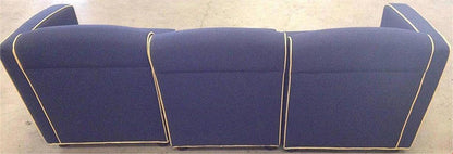 VINTAGE JACK CARTWRIGHT MODULAR 3 SECTIONAL FABRIC SOFA BLUE & MAROON FREE SHIP