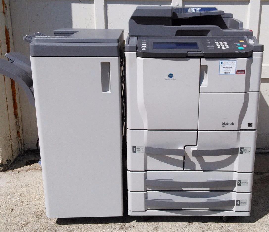KONICA BIZHUB 750 Black & White DF-604 STAPLING FINISHER PRINT CONTROLLER COPIER