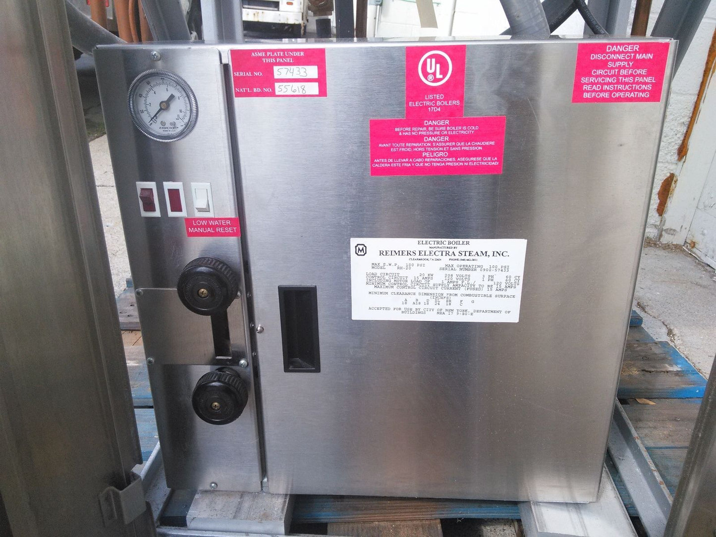REIMERS ELECTRA STEAM ELECTRIC BOILER STEAMER MODEL RH-20