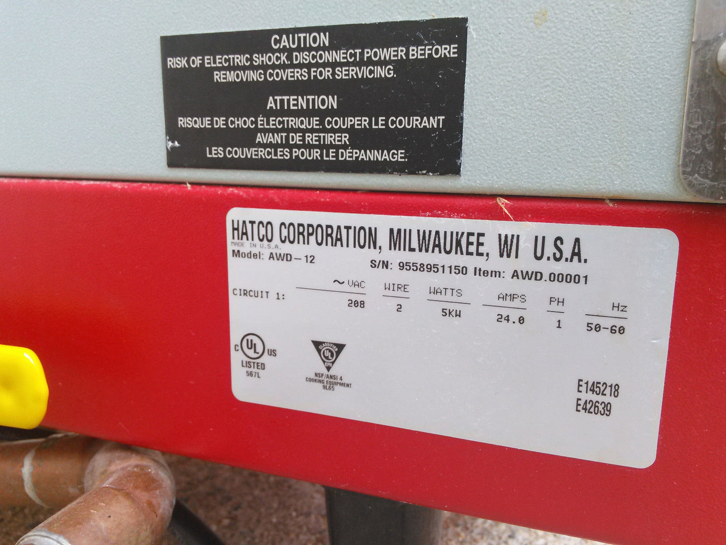 HATCO AWD-12 12 Gallon ATMOSPHERIC WATER HEATER