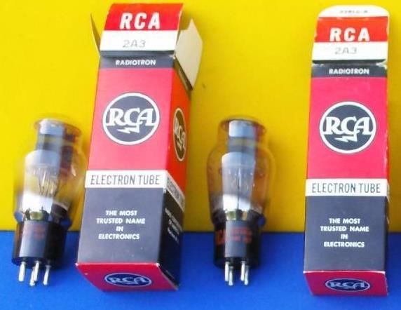 2 VACUUM TUBE TUBES RCA BT 2A3 INSIDE ORIGINAL BOXES BOX NEW OLD STOCK PAIRED