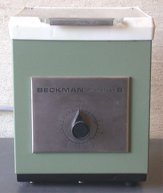 BECKMAN TABLETOP MICROFUGE B COMPLETEwith 6 STAINLESS STEEL PLATES FREE SHIPPING