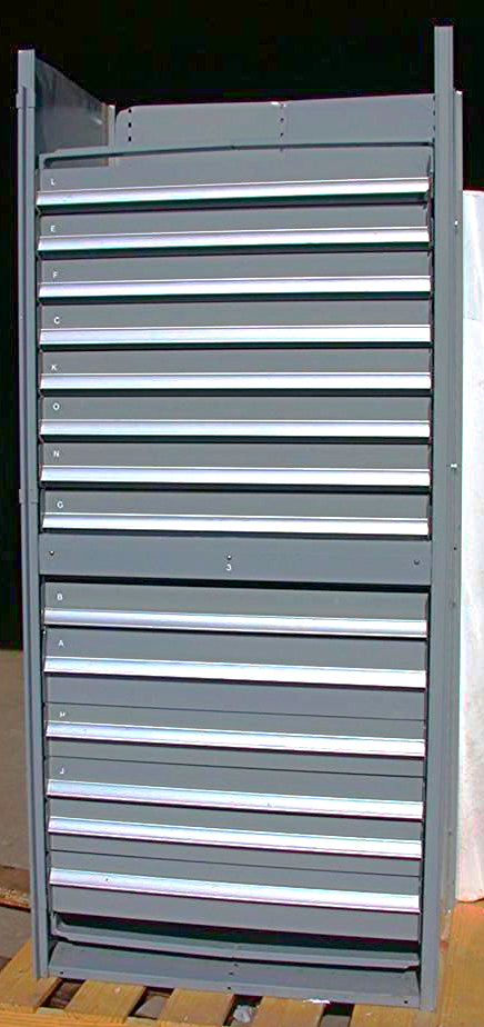 INDUSTRIAL DESIGN LYON HEAVY DUTY METAL CABINET 14 DRAWERS 7ft H x 36" W x 26" D