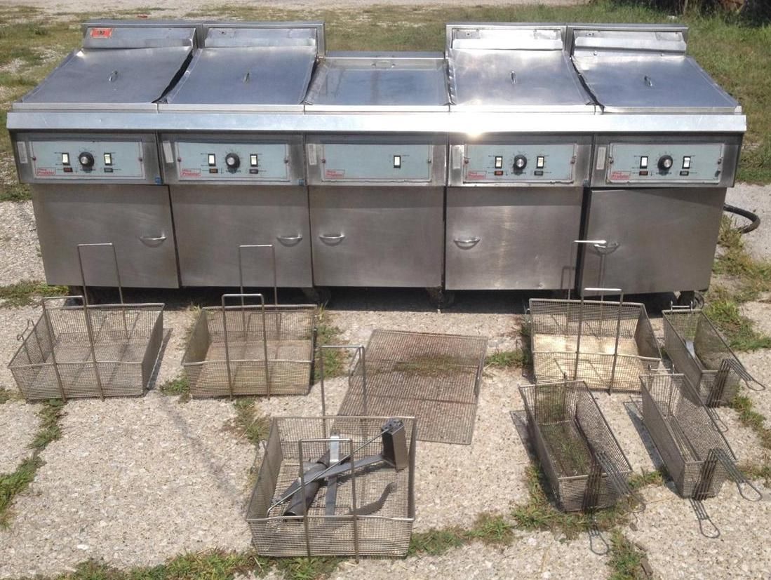PITCO FRIALATOR 18S-CQV ELECTRICAL COMMERCIAL DEEP FRYER 5 BAY DUMP STATION TRAY