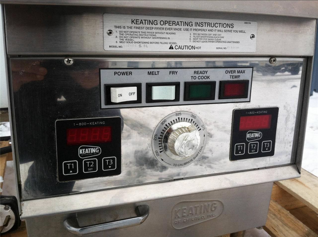 KEATING TS DIGITAL BASKET LIFT ELECTRIC COMMERCIAL DEEP FRYER 2 TRAY INSTANT REC