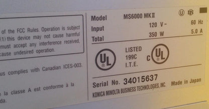MINOLTA MS6000 MKII Microfiche Microfilm Reader Viewer