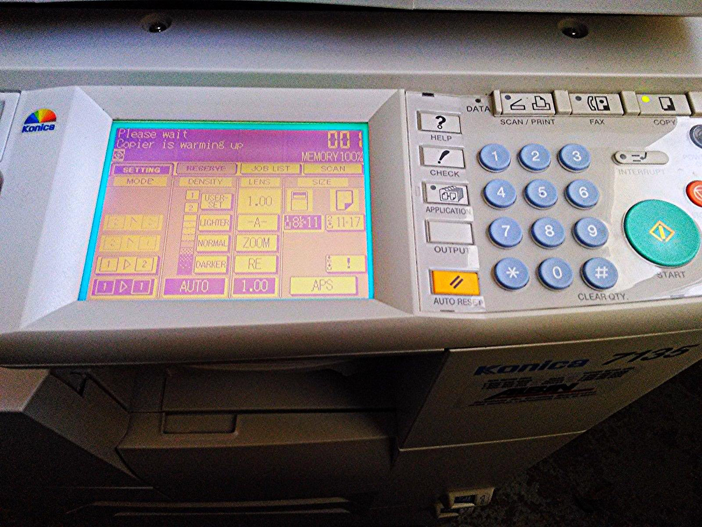 KONICA MINOLTA 7135 BIZHUB WORKGROUP DOCUMENT SYSTEM COLOR COPIER POLYMERIZED