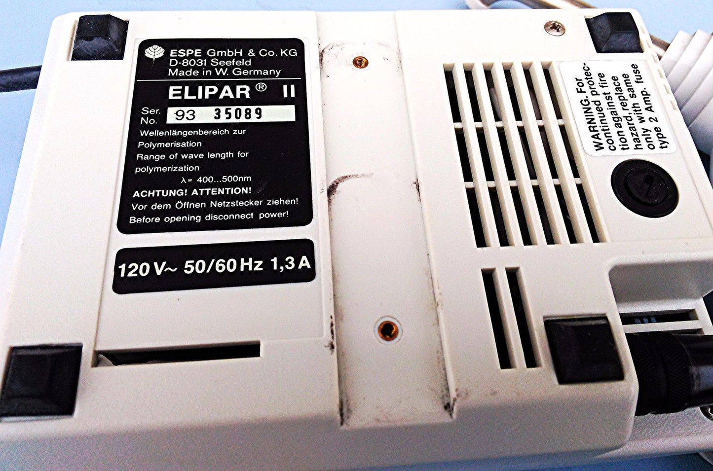 ESPE ELIPAR II HALOGEN DENTAL CURING LIGHT PERFECT WORKING CONDITION