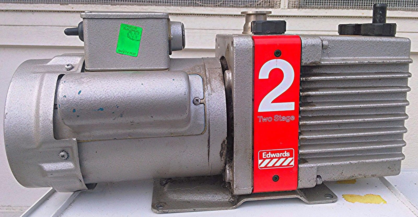 EDWARDS 2 TWO STAGE E2M2 Rotary Vane Dual Stage Mechanical Vacuum Pump WATCHVIDE